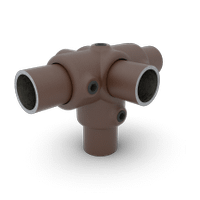 Buiskoppeling T-stuk met zij-uitgang - vintage bruin-B / 26,9 mm